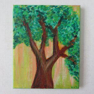 Original Abstract Acrylic Painting on Canvas , 8" x 10" Signed 2023